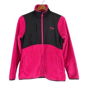 FILA Sport Women's Size Small Cloud Peak Pink Grey Textured Fleece Jacket Coat
